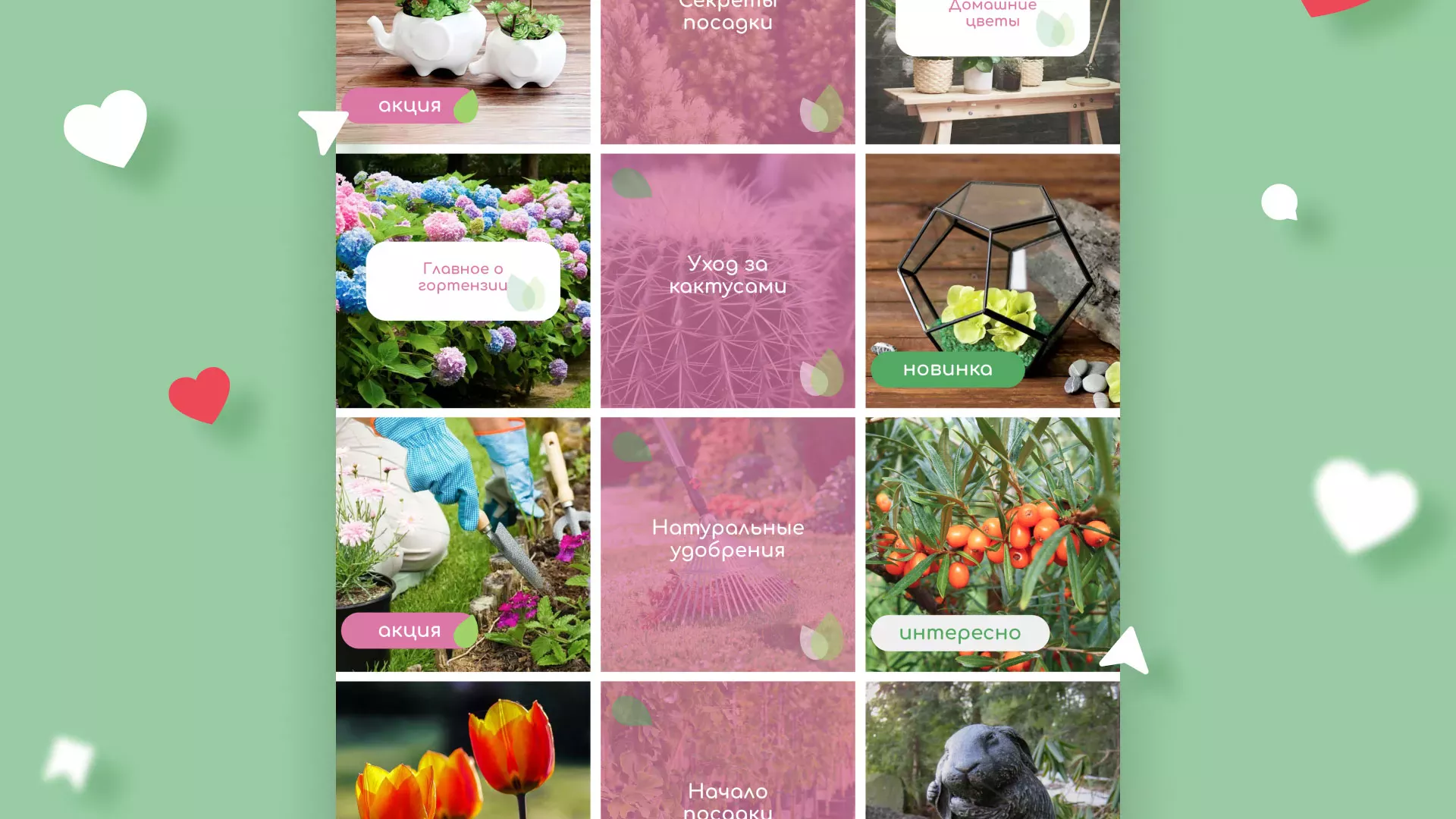 Разработка оформления профиля Instagram для магазина «Floraint» в Спасске